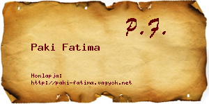 Paki Fatima névjegykártya